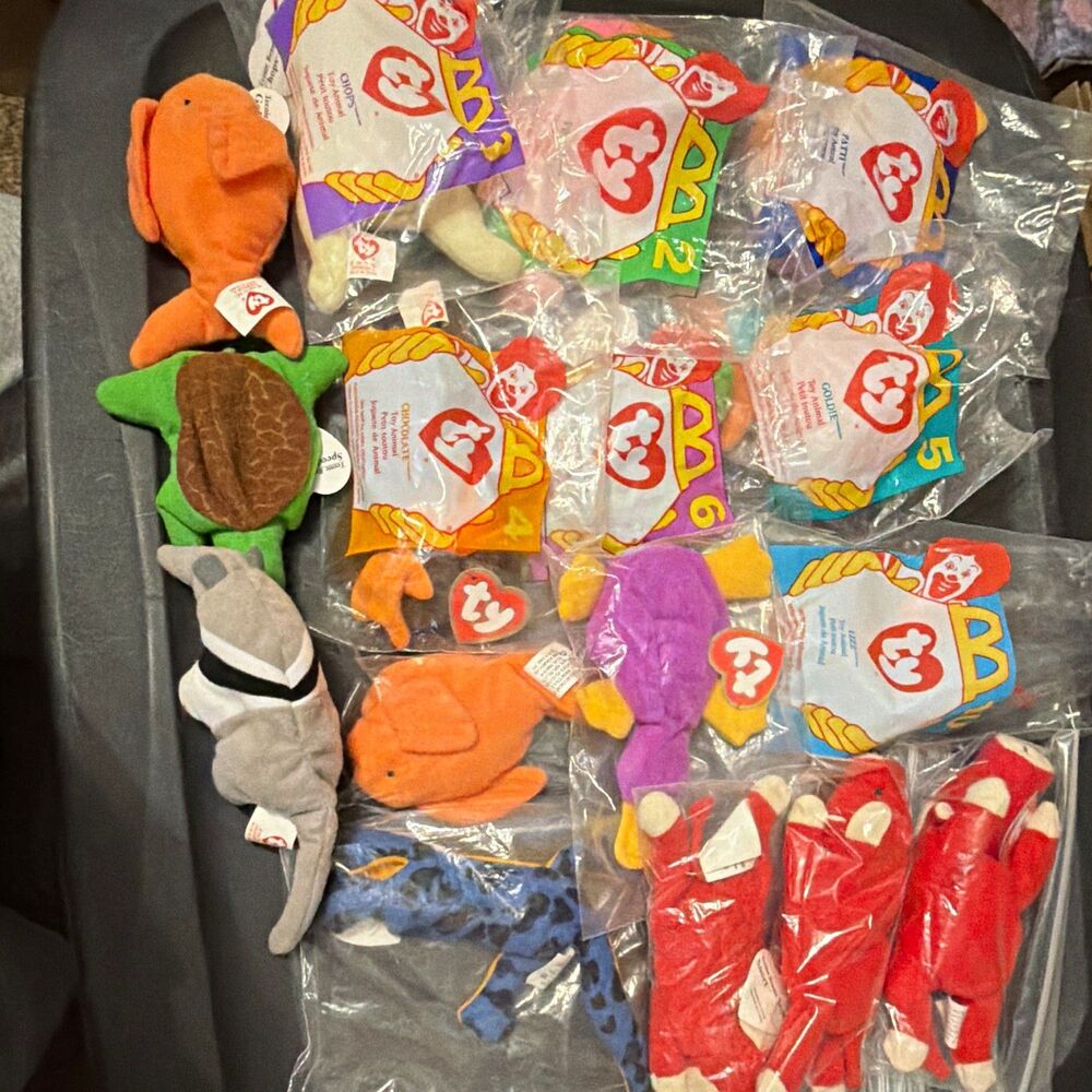 Ty McDonald’s Teenie Beanies 1996 -98 Assorted Animals unSealed Bags set of 20